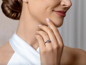 Bague de fiançailles Modern dans 18K or jaune avec diamant 0,75ct D/IF