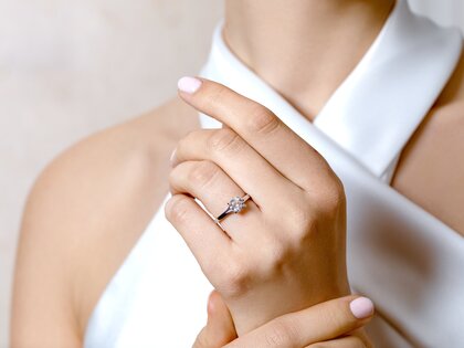 Bague de fiançailles Modern en 9K or blanc avec diamant 1,00ct G/SI