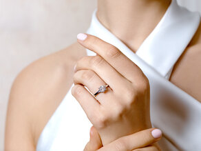 Bague de fiançailles Modern en 9K or blanc avec diamant 1,00ct G/SI