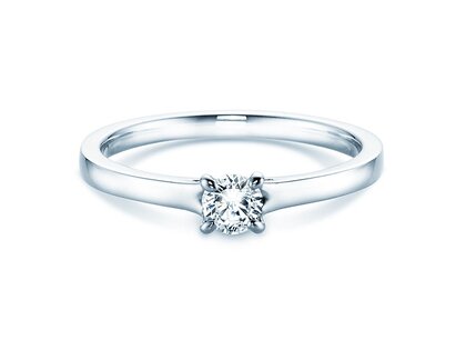 Bague de fiançailles Modern en 9K or blanc avec diamant 0,25ct H/SI