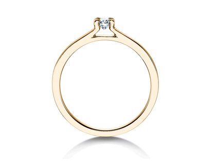 Bague de fiançailles Modern dans 14K or jaune avec diamant 0,15ct H/SI