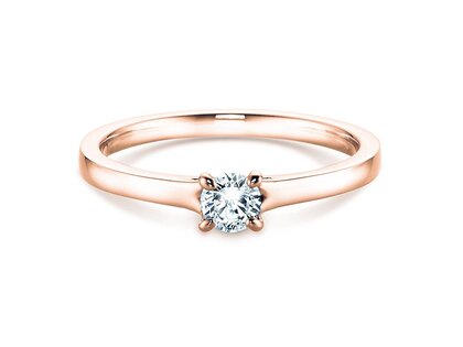 Bague de fiançailles Modern en 9K or rose avec diamant 0,25ct H/SI