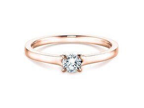 Bague de fiançailles Modern en 9K or rose avec diamant 0,25ct H/SI