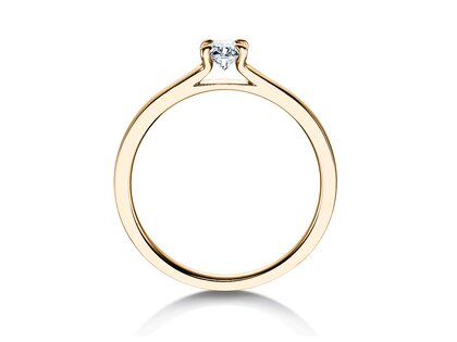 Bague de fiançailles Modern en 9K or jaune avec diamant 0,25ct H/SI