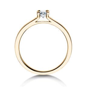 Bague de fiançailles Modern en 9K or jaune avec diamant 0,25ct H/SI