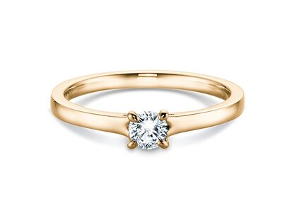 Bague de fiançailles Modern en 9K or jaune avec diamant 0,25ct H/SI