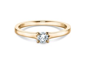 Bague de fiançailles Modern en 9K or jaune avec diamant 0,25ct H/SI
