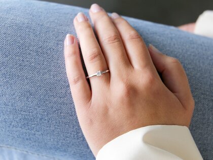 Bague de fiançailles Princess dans 14K or blanc avec diamant 0,25ct G/SI