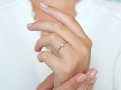 Bague de fiançailles Princess dans 14K or blanc avec diamant 0,25ct G/SI