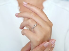 Bague de fiançailles Princess dans 14K or blanc avec diamant 0,25ct G/SI