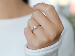Bague de fiançailles Princess dans 18K or blanc avec diamant 0,35ct G/SI