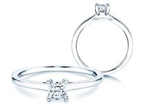 Bague de fiançailles Princess dans 14K or blanc avec diamant 0,35ct G/SI