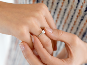Bague de fiançailles Princess dans 14K or blanc avec diamant 0,50ct G/SI