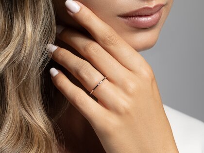 Bague de fiançailles Promise Petite en 9K or blanc avec diamant 0,005ct G/SI