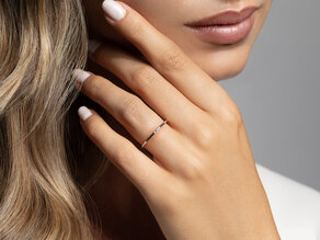 Bague de fiançailles Promise Petite en 9K or blanc avec diamant 0,005ct G/SI