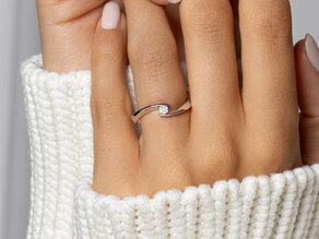 Bague de fiançailles Twist Petite dans 14K or blanc avec diamant 0,09ct G/SI