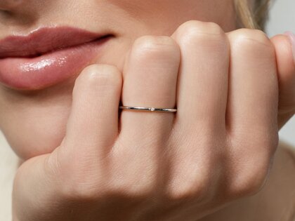 Bague de fiançailles Promise Petite en 9K or blanc avec diamant 0,005ct G/SI