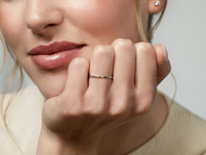 Bague de fiançailles Promise Petite en 9K or blanc avec diamant 0,005ct G/SI