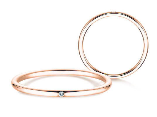 Bague de fiançailles Promise Petite dans 14K or rose avec diamant 0,005ct G/SI