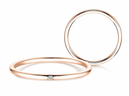 Bague de fiançailles Promise Petite dans 18K or rose avec diamant 0,005ct G/SI