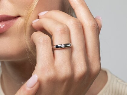 Bague de fiançailles Promise dans Argent 925/- avec diamant 0,10ct D/IF
