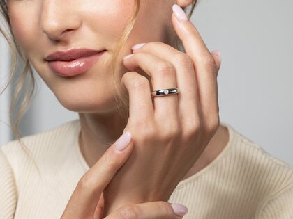Bague de fiançailles Promise dans Argent 925/- avec diamant 0,10ct D/IF