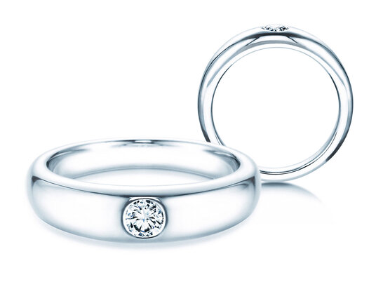 Bague de fiançailles Promise en 9K or blanc avec diamant 0,25ct H/SI