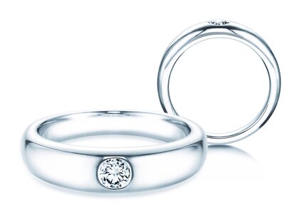 Bague de fiançailles Promise en 9K or blanc avec diamant 0,25ct H/SI