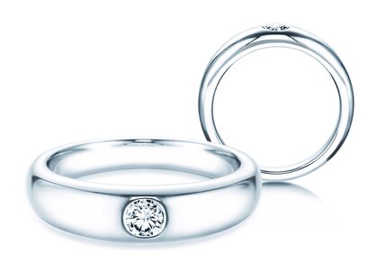 Bague de fiançailles Promise dans 14K or blanc avec diamant 0,25ct G/SI