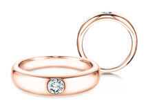 Bague de fiançailles Promise dans 18K or rose avec diamant 0,05ct G/SI