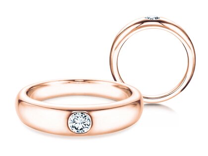 Bague de fiançailles Promise en 9K or rose avec diamant 0,03ct H/SI