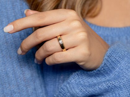 Bague de fiançailles Promise dans 14K or blanc avec diamant 0,30ct G/IF