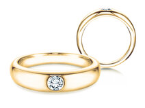 Bague de fiançailles Promise dans 14K or jaune avec diamant 0,05ct G/SI