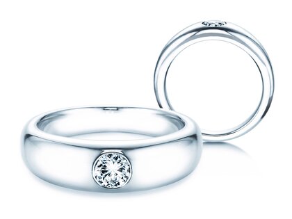 Bague de fiançailles Promise dans 14K or blanc avec diamant 0,30ct G/IF