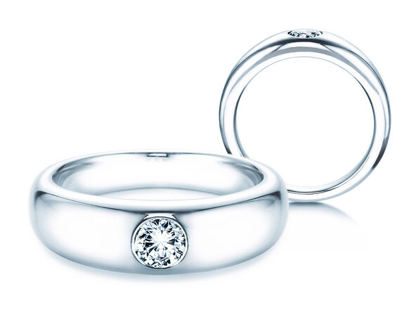 Bague de fiançailles Promise dans 14K or blanc avec diamant 0,30ct G/IF