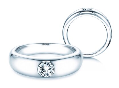 Bague de fiançailles Promise dans 14K or blanc avec diamant 0,40ct G/SI