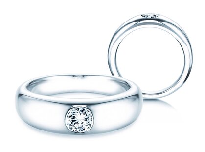 Bague de fiançailles Promise dans 18K or blanc avec diamant 0,40ct G/SI