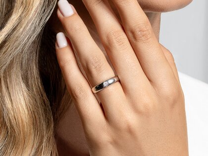 Bague de fiançailles Promise dans Argent 925/- avec diamant 0,15ct G/VS