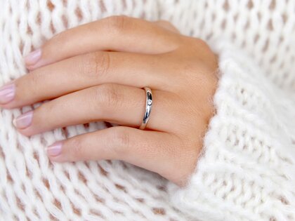 Bague de fiançailles Promise dans Argent 925/- avec diamant 0,05ct H/SI