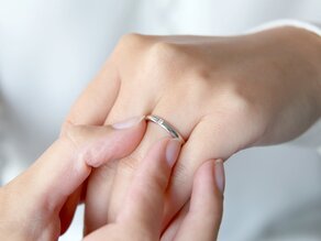 Bague de fiançailles Promise dans Argent 925/- avec diamant 0,05ct H/SI