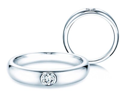 Bague de fiançailles Promise dans Argent 925/- avec diamant 0,15ct G/VS