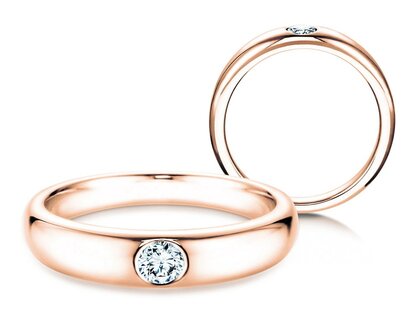 Bague de fiançailles Promise dans 14K or rose avec diamant 0,15ct G/SI