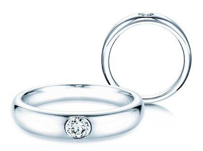 Bague de fiançailles Promise dans Argent 925/- avec diamant 0,15ct G/SI