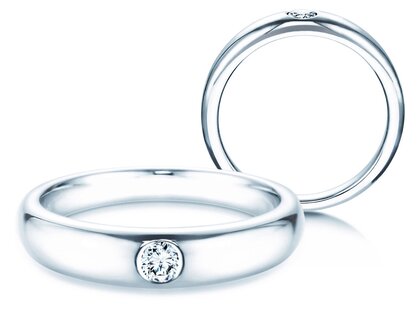Bague de fiançailles Promise dans Argent 925/- avec diamant 0,10ct G/SI