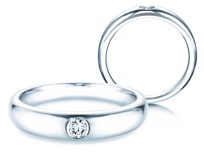 Bague de fiançailles Promise dans Argent 925/- avec diamant 0,10ct D/IF