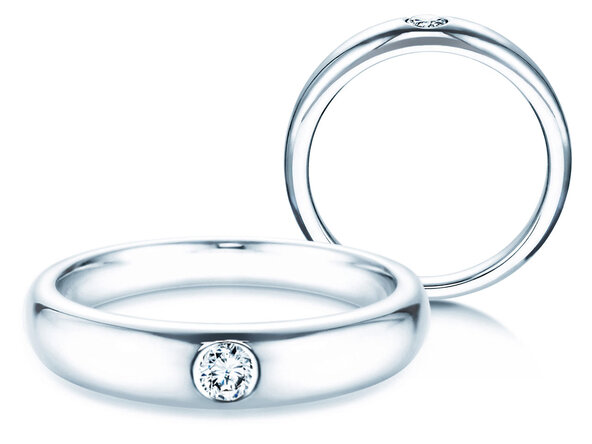 Bague de fiançailles Promise dans Argent 925/- avec diamant 0,10ct D/IF