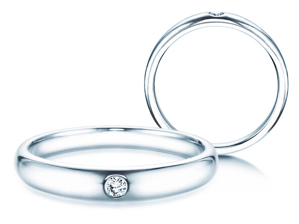 Bague de fiançailles Promise dans Argent 925/- avec diamant 0,03ct G/VS