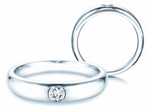 Bague de fiançailles Promise dans Argent 925/- avec diamant 0,10ct G/SI