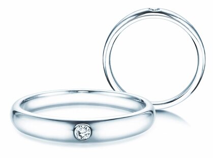 Bague de fiançailles Promise dans platine 950/- avec diamant 0,03ct G/SI