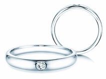 Bague de fiançailles Promise dans 14K or blanc avec diamant 0,05ct G/SI